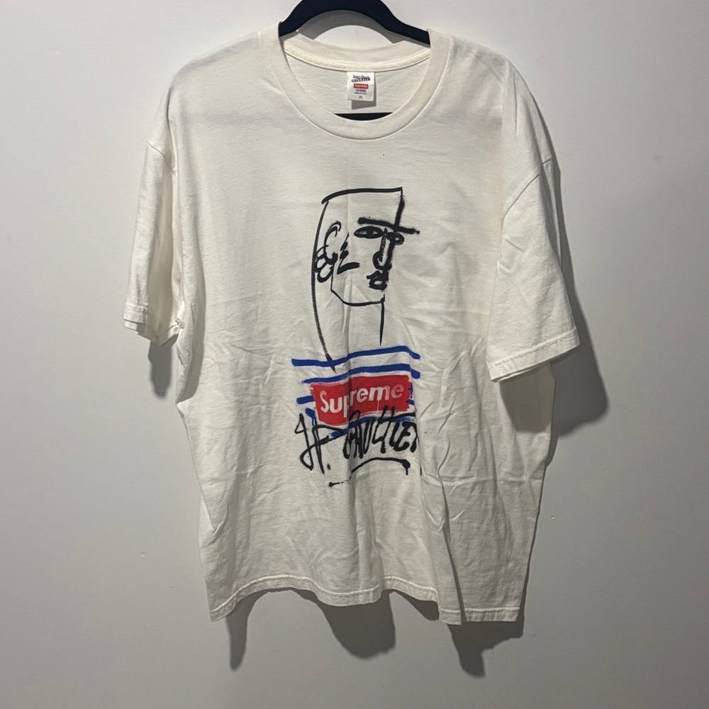 Supreme Off White John Paul Gaultier Graffiti Face Graphic Tee